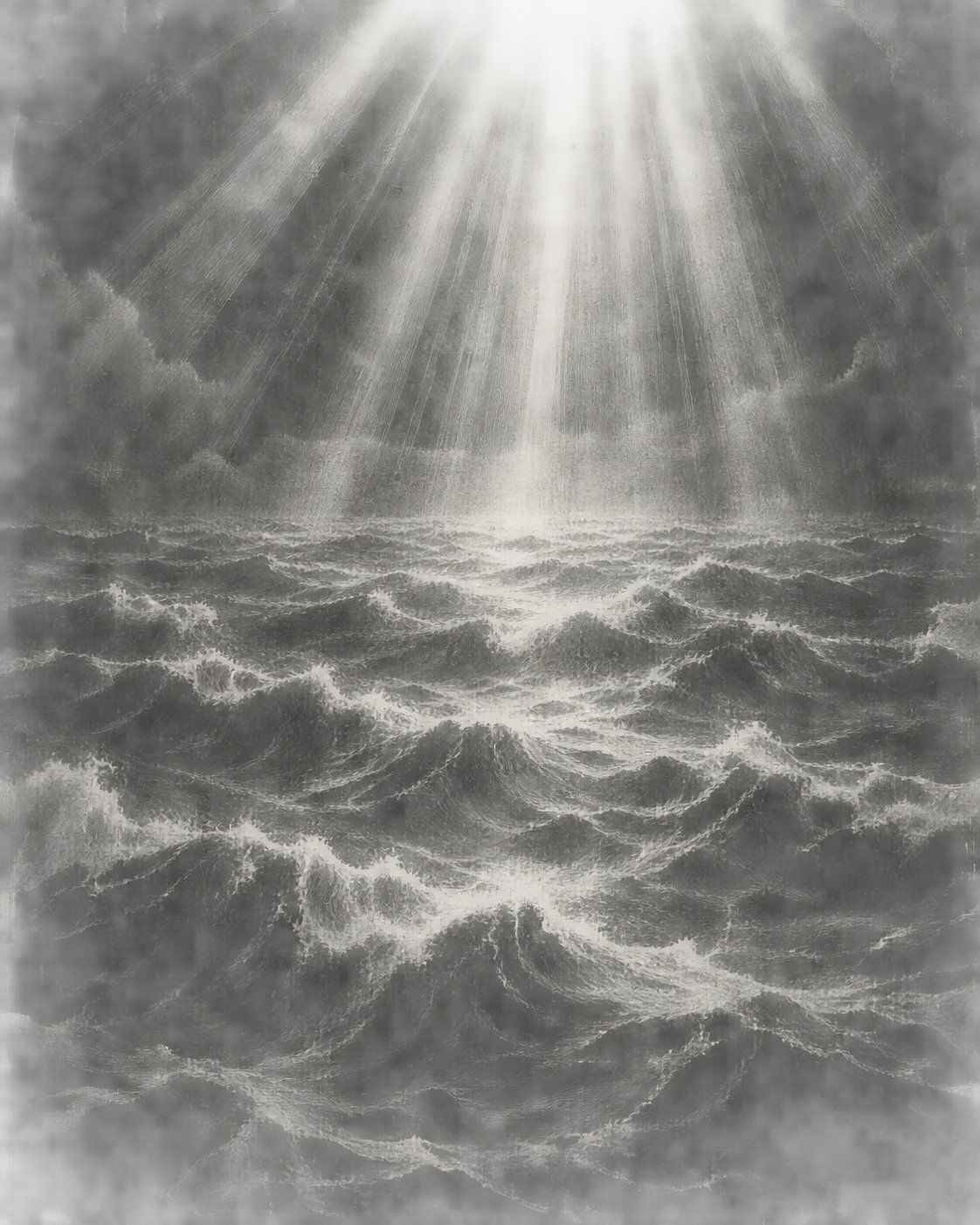 Divine light breaking over the formless primordial waters